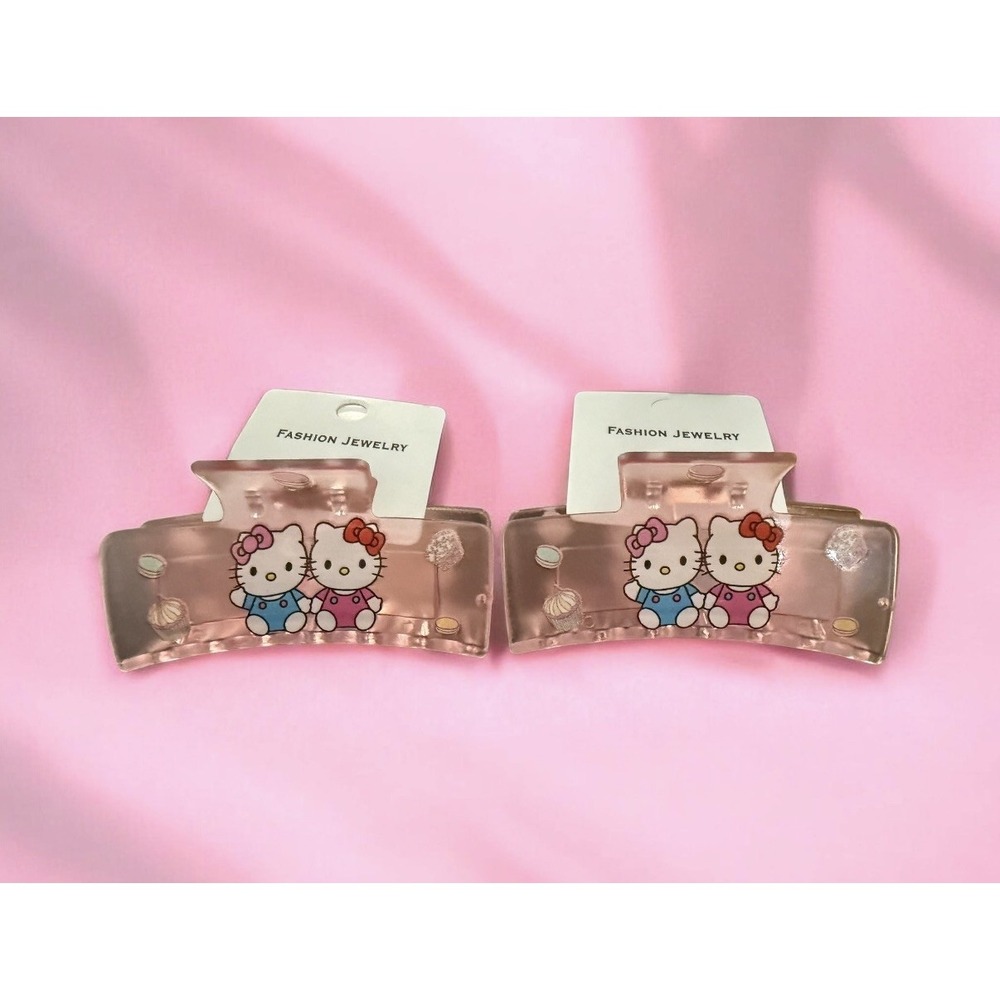 Hello Kitty Sanrio Hair Accessory jaw claw clip PINK Kawaii. 2 pack. NEW